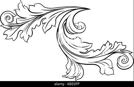 Florale filigrane Muster Blättern Design Stock Vektor