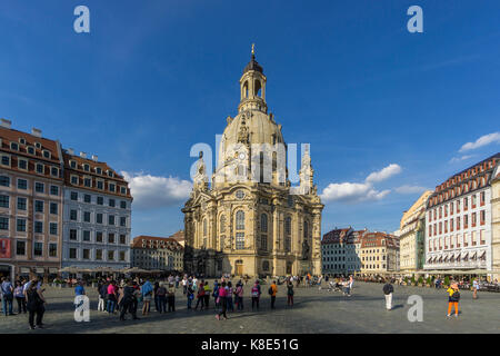 Dresden, Frauenkirche am Neuen Markt, die Frauenkirche auf dem Neumarkt Stockfoto