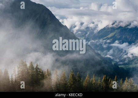 Bregenzer Wald Berge von Diedamskopf, Vorarlberg, Österreich Stockfoto