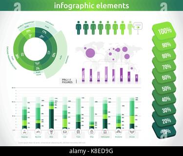 Logistik Infografik Transport Statistik Diagramme Stock Vektor
