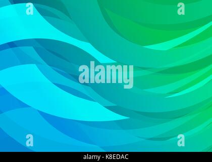 Blau-grün Gradient Digital Wave Hintergrund Stock Vektor
