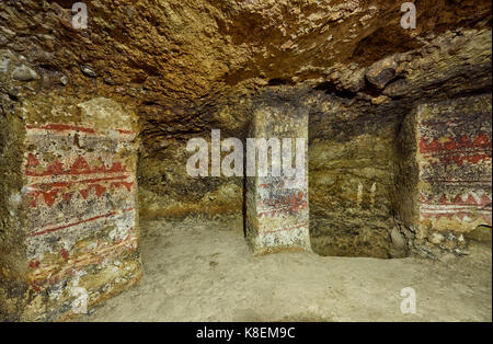 Hypogeum, Gräber von Alto del Duende, enthält auch viele hypogea, UNESCO-heritge Website, dem Archäologischen Park von Tierradentro, Inza Stockfoto