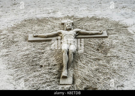 Jesus Christus Sand Skulptur. Stockfoto