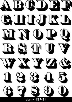 Alphabet, Buchstaben, zahlen, Ziffern, Zeichen Stock-Vektorgrafik - Alamy