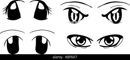 Manga Augen Vektor symbol Icon Design. Schöne Abbildung auf weißem Hintergrund Stock Vektor