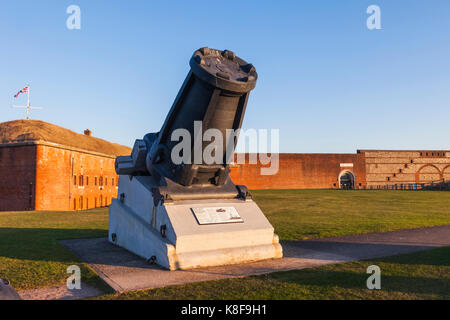 England, Hampshire, Portsmouth, die Königliche Amouries Military Museum Fort Nelson, Mallet Mortar Gun Stockfoto