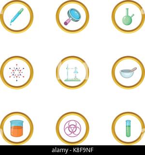 Chemische Symbole Unterhaltungsausstattung, Cartoon-Stil Stock Vektor