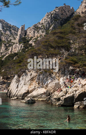 Calanque de sugiton, Calanques Nationalpark, Südfrankreich. Stockfoto