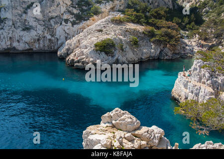 Calanque de sugiton, Calanques Nationalpark, Südfrankreich. Stockfoto