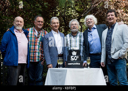 Madrid, Spanien. 19 Sep, 2017. Les Gitarrenbauer während der Pressekonferenz feiert sein 50-jähriges Jubiläum in Madrid, Dienstag, Sept. 19, 2017. Credit: Gtres Información más Comuniación auf Linie, S.L./Alamy leben Nachrichten Stockfoto