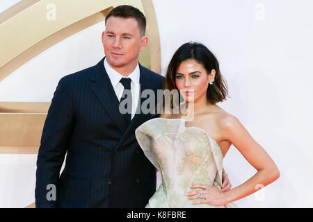 Leicester Square. London. UK 18. Sep 2017. Channing Tatum und Jenna Dewan Ankunft auf dem kingsman: Der goldene Kreis Weltpremiere in London. Credit: Dinendra Haria/Alamy leben Nachrichten Stockfoto