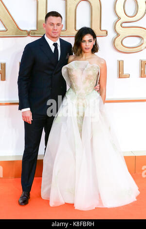Leicester Square. London. UK 18. Sep 2017. Channing Tatum und Jenna Dewan Ankunft auf dem kingsman: Der goldene Kreis Weltpremiere in London. Credit: Dinendra Haria/Alamy leben Nachrichten Stockfoto
