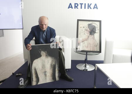 Madrid, Spanien. 19 Sep, 2017. Der Maler und Bildhauer Antonio Lopez während der Präsentation Ausstellung'' Stellen und Blumen'' in Madrid Dienstag, Sept. 19, 2017 Credit: Gtres Información más Comuniación auf Linie, S.L./Alamy leben Nachrichten Stockfoto