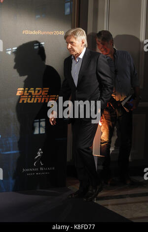 Madrid, Spanien. 19 Sep, 2017. Harrison Ford am Fotoshooting für Blade Runner 2045 am Bologna Hotel in Madrid, Spanien. September 19, 2017. Credit: Jimmy Olsen/Medien Punch *** Keine Spanien***/Alamy leben Nachrichten Stockfoto