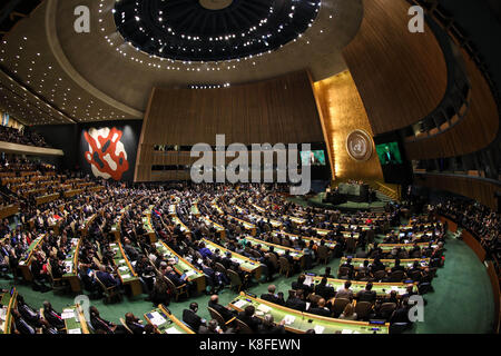 Brasiliens Präsident Michel Temer anlässlich der Eröffnung der 72. Generalversammlung der Vereinten Nationen (UNGA) im UN-Hauptquartier in New York City in den Vereinigten Staaten am Dienstag, 19. (FOTO: VANESSA CARVALHO/BRASILIEN FOTOPRESSE) Stockfoto