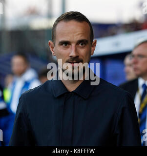 Birkenhead/Großbritannien. 19 Sep, 2017. England Manager Mark Sampson vor der FIFA WM 2019 Qualifikation Gruppe 1 Spiel zwischen England und Russland Frauen Frauen in Prenton Park am 19. September 2017 in Birkenhead, England. (Foto von Daniel Chesterton/phcimages.com) Credit: PHC Images/Alamy leben Nachrichten Stockfoto