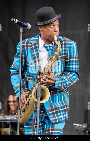 Chicago, Illinois, USA. 16 Sep, 2017. ANGELO MOORE von Fishbone während Riot Fest Musik Festival bei Douglas Park in Chicago, Illinois Credit: Daniel DeSlover/ZUMA Draht/Alamy leben Nachrichten Stockfoto