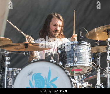 Chicago, Illinois, USA. 16 Sep, 2017. CHRIS GUGLIELMO von Bayside während Riot Fest Musik Festival bei Douglas Park in Chicago, Illinois Credit: Daniel DeSlover/ZUMA Draht/Alamy leben Nachrichten Stockfoto