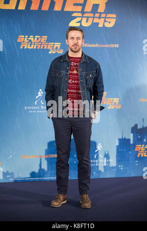 Madrid, Spanien. 19 Sep, 2017. Ryan Gosling am Fotoshooting für "Blade Runner 2049" im Hotel Villamagna. Madrid, 19.09.2017 | Verwendung weltweit Quelle: dpa/Alamy leben Nachrichten Stockfoto