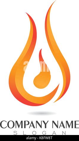 Feuer Flamme Logo Vorlage Vektor Icon Öl-, Gas- und Energiewirtschaft Logokonzept Stock Vektor