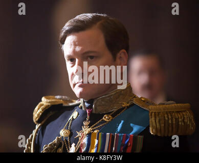 THE KING'S SPEECH 2010 See-Saw Filme Produktion mit Colin Firth als König George VI. Stockfoto