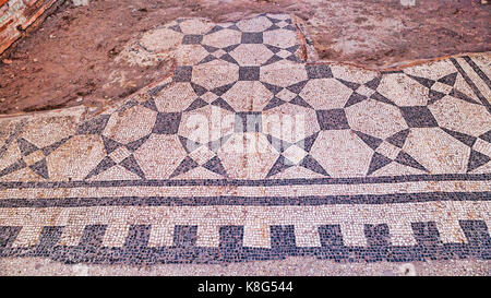 Stock Mosaik in der Caseggiato del Termopolio - Ostia Antica, Rom - Italien Stockfoto