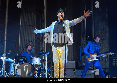 Charlie Winston auf der Waddington Halbinsel in Rouen anlässlich der kostenlose Konzerte, organisiert von der Region Haute-Normandie (Haute-normandie) fro Stockfoto