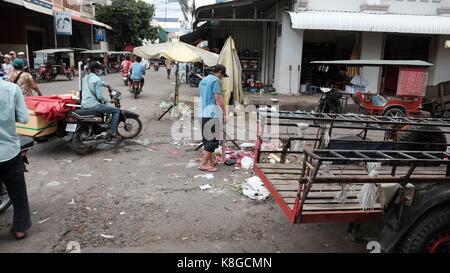 Chbar Ampov Monivong Bridg vietnamesischen Ghetto Bereich Phnom Penh Kambodscha Stockfoto
