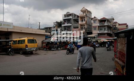 Serei Sophon Sisophn Busbahnhof Verkehrsknotenpunkt Kambodscha Dritte Welt Entwicklungsland Stockfoto