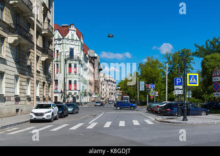 St. Petersburg, Russland - Juni 04.2017. Allgemeine Ansicht der Straße Kronverksky Avenue Stockfoto