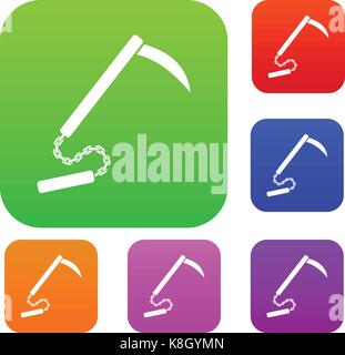 Kusarigama Set Color Collection Stock Vektor