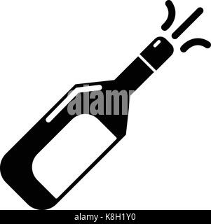 Hochzeit champagne Explosion Symbol, einfachen Stil Stock Vektor