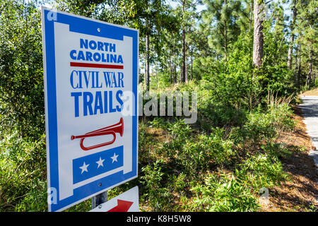 Wilmington North Carolina, Cameron Art Museum, Gelände, Bürgerkriegsweg, Schlacht von Forks Road, Schild, NC170518033 Stockfoto