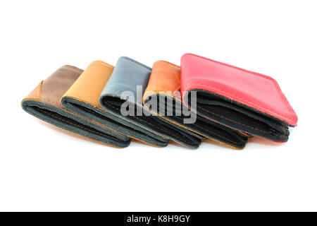 Gruppe Brieftasche aus Leder Haut Stockfoto