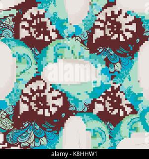 Cute seashells Muster mit Strudel und Nautilus Stock Vektor