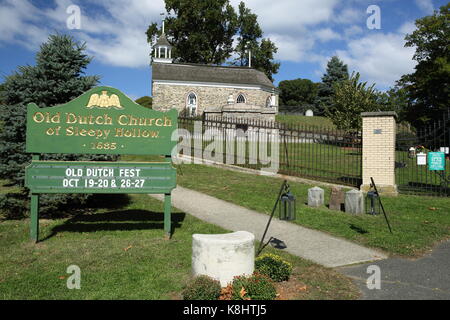 Alte niederländische Kirche von Sleepy Hollow in Sleepy Hollow, New York am 13. Oktober 2013. Stockfoto