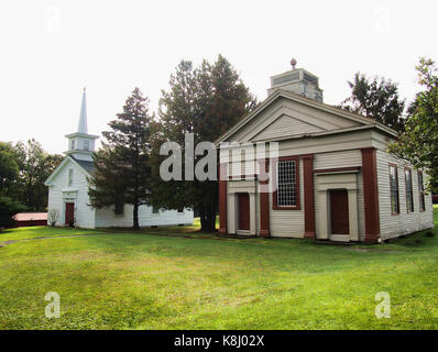 Hamilton, New York, USA. September 17, 2017. Die Americana Dorf, eine Kopie des neunzehnten Jahrhunderts Dorf, am westlichen Ufer des Lake Moraine in H Stockfoto