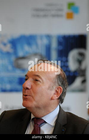 Pierre Gattaz, Präsident des Arbeitgeberverbandes MEDEF, Gespräche in Lyon, Frankreich Stockfoto
