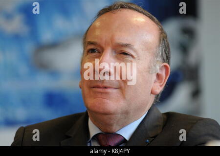 Pierre Gattaz, Präsident des Arbeitgeberverbandes MEDEF, Gespräche in Lyon, Frankreich Stockfoto