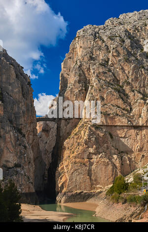 Desfiladero de lo Gaitanes. die Kï¿½ige weg, caminito del Rey, El chorro Schluchten, Perugia, Provinz Malaga, Andalusien, Spanien Stockfoto