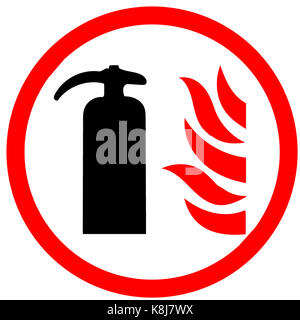 Feuer Extinguiser tube Tool eine illustrierte Symbol auf weißem Hintergrund. Stockfoto