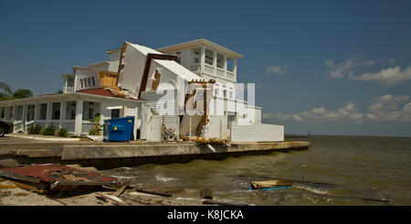 Gebäude und Wohnungen durch den Hurrikan Harvey in Rockport oder Fulton, Texas zerstört Stockfoto