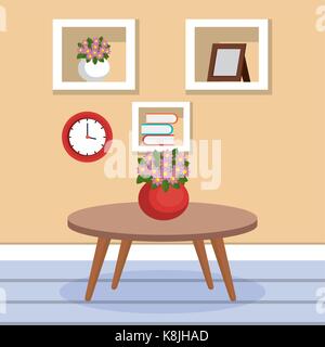 Wohnzimmer Szene Symbol Vektor illustration Design Stock Vektor
