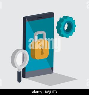 Der elektronische Geschäftsverkehr isometrics Symbole Vector Illustration Design Stock Vektor