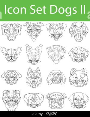 Icon Set Hunde II mit 16 Icons für den kreativen Einsatz in Grafik Design Stock Vektor