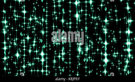 Inspirierende 3 Abbildung d von flackernden diamond Zeilen in dem schwarzen Hintergrund. Das Parallelogramm geformte Edelsteine steigen in einem holographischen Raum in einer künstlerischen Weise Stockfoto