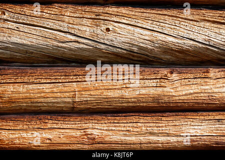 Wand aus Holz unbehandelt Boards Stockfoto