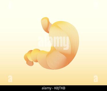 Lineare menschlichen Magen. Vector Illustration. Bunte Zeichnung. Kann für medizinische Vorlagen verwenden Stock Vektor