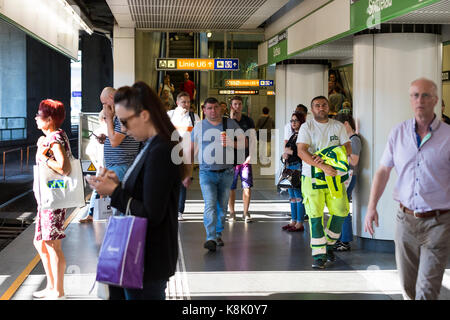 Wien, Österreich - 23 August 2017: Die Metro-station Österreich in der Stadt Wien. Stockfoto