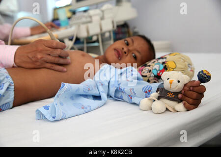 Tam duc Heart Hospital. Doppler Echokardiographie. Ho Chi Minh Stadt. Vietnam. Stockfoto